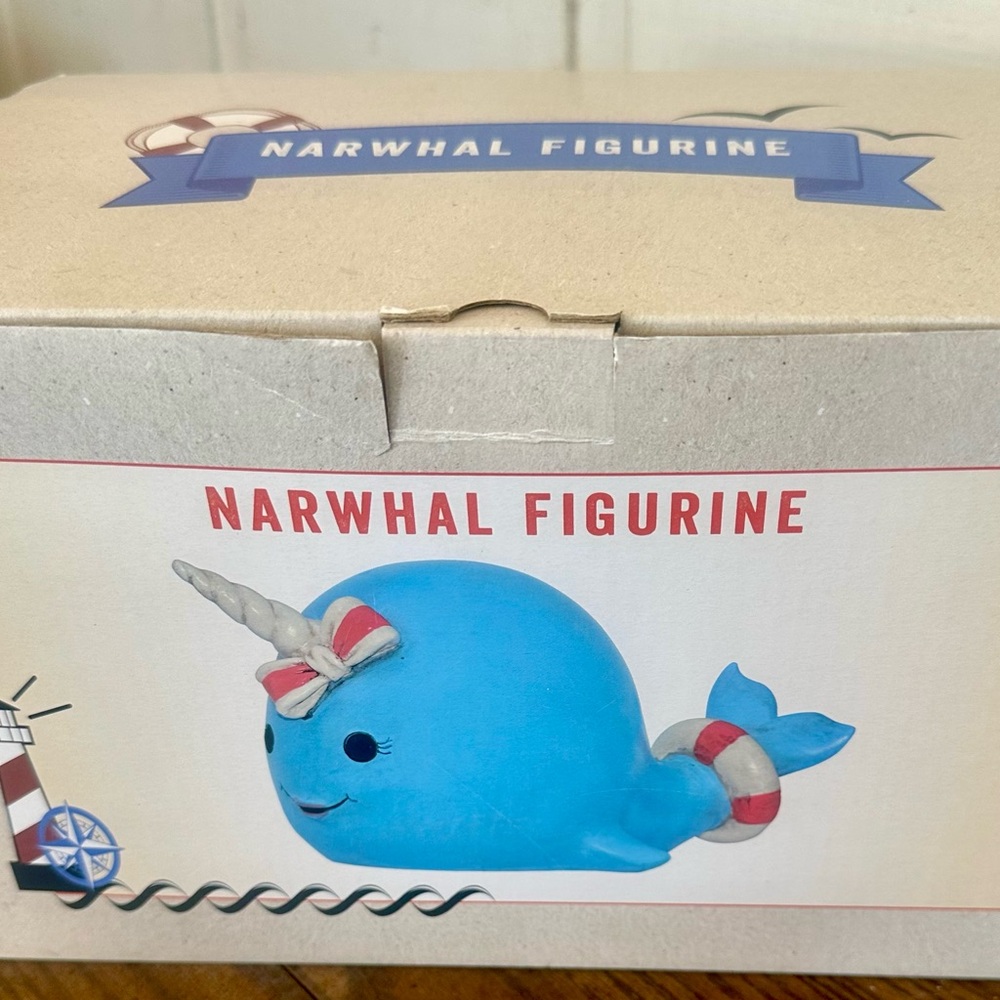 🌊 Cracker Barrel Exclusive Narwhal Figurine – New in Box! 🩵
